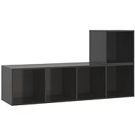 SHUMEE 2 ks šedá s vysokým leskem, 3079807 - Obývací stěna