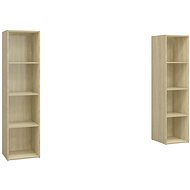 SHUMEE 2 ks dub sonoma, 142,5 × 35 × 36,5 cm - Obývací stěna