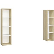 SHUMEE 2 ks bílá a dub sonoma, 142,5 × 35 × 36,5 cm - Obývací stěna