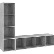 SHUMEE 2 ks betonově šedá, 142,5 × 35 × 36,5 cm - Obývací stěna