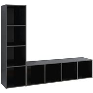 SHUMEE 2 ks šedá, vysoký lesk 142,5 × 35 × 36,5 cm - Obývací stěna