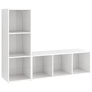 SHUMEE 2 ks bílá s vysokým leskem 107 × 35 × 37 cm - Obývací stěna