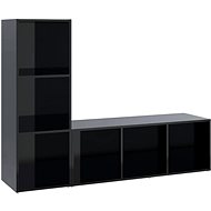 SHUMEE 2 ks černá s vysokým leskem, 107 × 35 × 37 cm - Obývací stěna