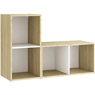 SHUMEE 2 ks bílá a dub sonoma, 72 × 35 × 36,5 cm - Obývací stěna