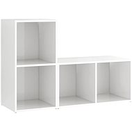 SHUMEE 2 ks bílá vysoký lesk 72 × 35 × 36,5 cm - Obývací stěna