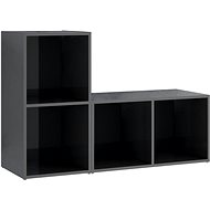 SHUMEE 2 ks šedá, vysoký lesk 72 × 35 × 36,5 cm - Obývací stěna