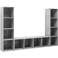 SHUMEE 3 ks betonově šedá, 142,5 × 35 × 36,5 cm - Obývací stěna
