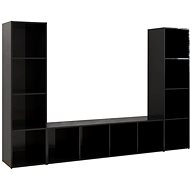 SHUMEE 3 ks černá, vysoký lesk 142,5 × 35 × 36,5 cm - Obývací stěna