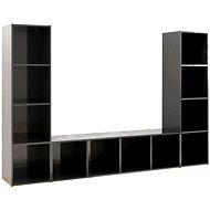 SHUMEE 3 ks šedá, vysoký lesk 142,5 × 35 × 36,5 cm - Obývací stěna