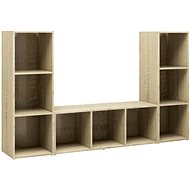 SHUMEE 3 ks dub sonoma, 107 × 35 × 37 cm - Obývací stěna