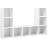 SHUMEE 3 ks bílá s vysokým leskem 107 × 35 × 37 cm - Obývací stěna