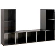 SHUMEE 3 ks šedá s vysokým leskem, 107 × 35 × 37 cm - Obývací stěna
