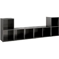 SHUMEE 4 ks šedá, vysoký lesk 72 × 35 × 36,5 cm - Obývací stěna