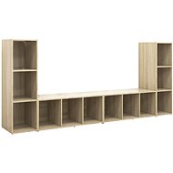 SHUMEE 4 ks dub sonoma, 107 × 35 × 37 cm - Obývací stěna