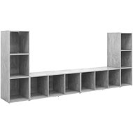 SHUMEE 4 ks betonově šedá, 107 × 35 × 37 cm - Obývací stěna