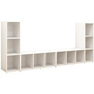 SHUMEE 4 ks bílá s vysokým leskem 107 × 35 × 37 cm - Obývací stěna