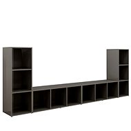 SHUMEE 4 ks šedá s vysokým leskem, 107 × 35 × 37 cm - Obývací stěna