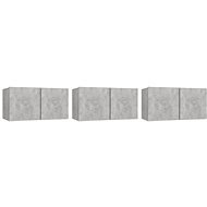 SHUMEE závěsná 3 ks betonově šedá, 60 × 30 × 30 cm - Obývací stěna