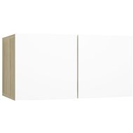 SHUMEE závěsná bílá a dub sonoma, 60 × 30 × 30 cm - Obývací stěna