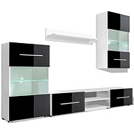 SHUMEE s LED osvětlením černá - Obývací stěna
