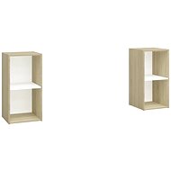SHUMEE 2 ks bílá a sonoma, dub 72 × 35 × 36,5 cm - Obývací stěna