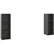 SHUMEE 2 ks šedá s vysokým leskem, 107 × 35 × 37 cm - Obývací stěna