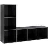 SHUMEE 2 ks šedá s vysokým leskem, 107 × 35 × 37 cm - Obývací stěna