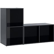 SHUMEE 2 ks černá, vysoký lesk 72 × 35 × 36,5 cm - Obývací stěna