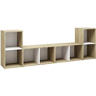 SHUMEE 4 ks bílá a dub sonoma, 72 × 35 × 36,5 cm - Obývací stěna