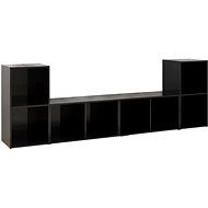 SHUMEE 4 ks černá, vysoký lesk 72 × 35 × 36,5 cm - Obývací stěna