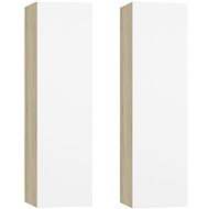 SHUMEE 2 ks bílá a dub sonoma, 30,5 × 30 × 110 cm  - Skříňka