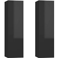 SHUMEE 2 ks černá s vysokým leskem, 30,5 × 30 × 110 cm  - Skříňka