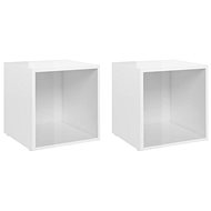 SHUMEE 2 ks bílá s vysokým leskem 37 × 35 × 37 cm  - Skříňka
