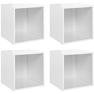 SHUMEE 4 ks bílá s vysokým leskem 37 × 35 × 37 cm  - Skříňka