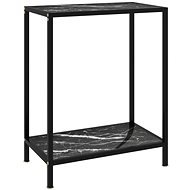 SHUMEE 2 čierny, 60 × 35 × 75 cm tvrdené sklo - Konzolový stolík