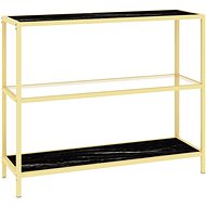 SHUMEE černý mramor a průhledný 100 × 36 × 90 cm sklo - Console Table
