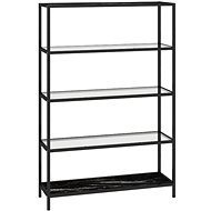 SHUMEE černý mramor a průhledný 100 × 36 × 168 cm sklo - Console Table