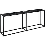 SHUMEE černý mramor 200 × 35 × 75,5 cm tvrzené sklo - Console Table