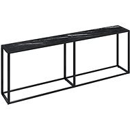 SHUMEE čierny mramor 220 × 35 × 75,5 cm tvrdené sklo - Konzolový stolík