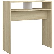 SHUMEE bílý a dub sonoma 78 × 30 × 80 cm dřevotříska - Console Table