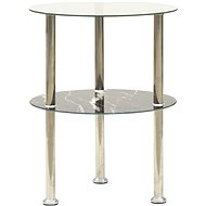 SHUMEE 2 floors transparent and black 2 38 cm tempered glass - Side Table