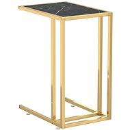 SHUMEE na notebook černý mramor 50 × 35 × 65 cm tvrzené sklo - Side Table
