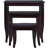 Stohovatelné SHUMEE 3 ks světle černý masivní mahagon - Side Table