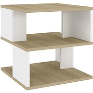 SHUMEE dub sonoma a bílý 40 × 40 × 40 cm, dřevotříska - Side Table