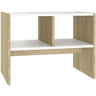 SHUMEE bílý a dub sonoma 60 × 40 × 45 cm, dřevotříska - Side Table