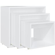 SHUMEE hnízdový 3 ks bílý, dřevotříska - Side Table