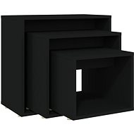 SHUMEE hnízdový 3 ks černý, dřevotříska - Side Table