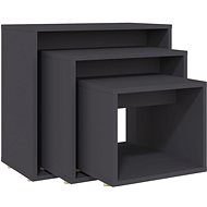 SHUMEE hnízdový 3 ks šedý, dřevotříska - Side Table