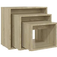 SHUMEE hnízdový 3 ks dub sonoma, dřevotříska - Side Table