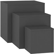 SHUMEE 3 ks šedý, dřevotříska - Side Table
